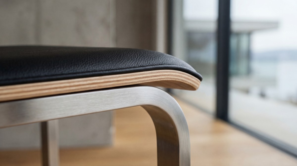 Stuhl Saba Freischwinger Edelstahl Bezug Dickleder PREMIUM